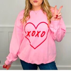 New Pink XOXO Heart Women's Sweatshirt